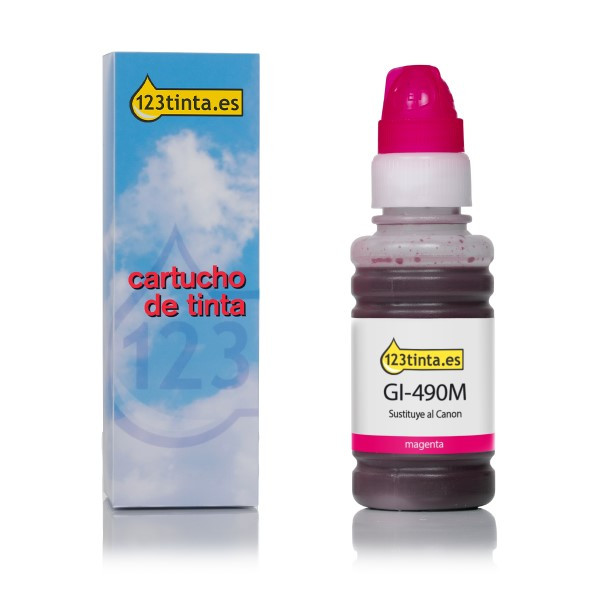 Canon GI-490M botella de tinta magenta (marca 123tinta) 0665C001C 011677 - 1