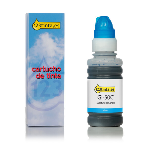 Canon GI-50C botella de tinta cian (marca 123tinta) 3403C001C 011683 - 1