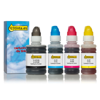 Canon GI-50 botellas cartuchos de tinta (marca 123tinta) | Pack negro + 3 colores