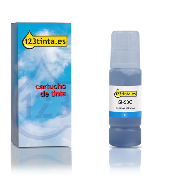 Canon GI-53C botella de tinta cian (marca 123tinta) 016057 - 1