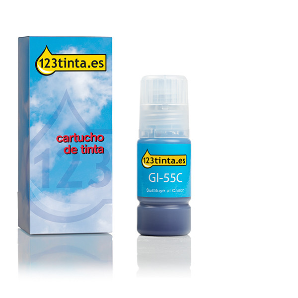 Canon GI-55C botella de tinta cian (marca 123tinta) 6289C001C 017635 - 1