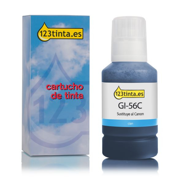 Canon GI-56C botella de tinta cian (marca 123tinta) 4430C001C 016049 - 1