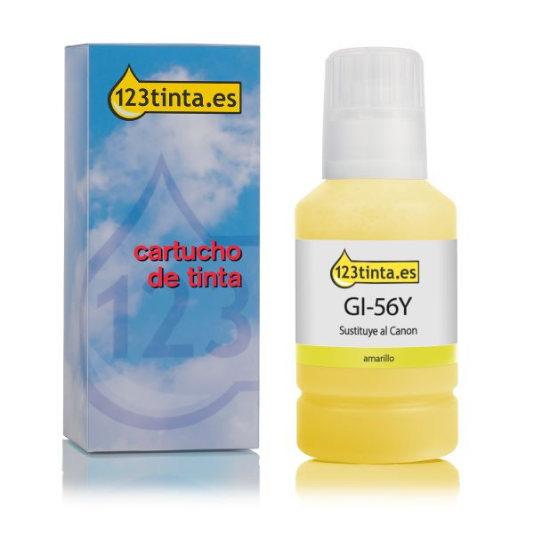Canon GI-56Y botella de tinta amarilla (marca 123tinta) 4432C001C 016053 - 1