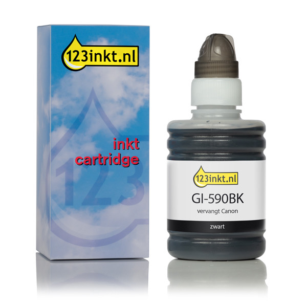 Canon GI-590BK botella de tinta negra (marca 123tinta) 1603C001C 017395 - 1