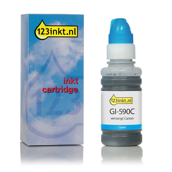 Canon GI-590C botella de tinta cian (marca 123tinta) 1604C001C 017397 - 1