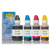 Canon GI-590 Pack ahorro negro + 3 colores (marca 123tinta)