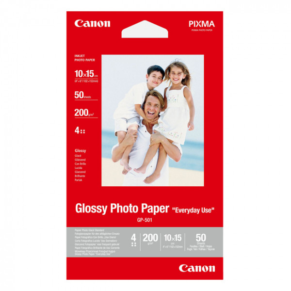 Canon GP-501 Papel fotográfico brillante 200 gramos 10 x 15 cm (50 hojas)