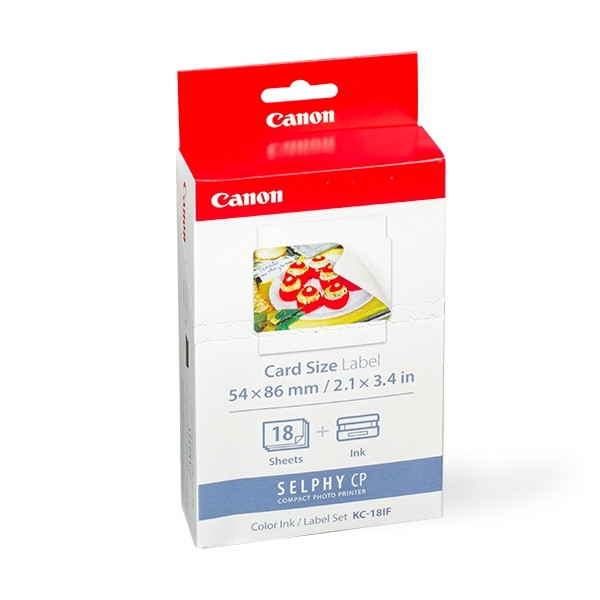 Canon KC-18IF cartucho de tinta + pegatinas formato tarjeta de crédito (original) 7741A001AA 7741A001AH 018015 - 1