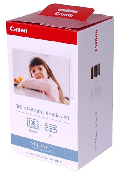 Canon KP-108IP/ IN 3 cartuchos de tinta + papel tamaño postal (original) 3115B001AA 018002 - 1