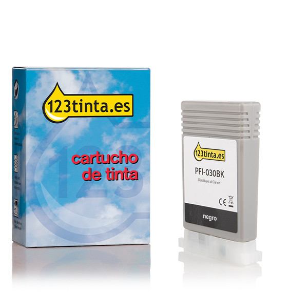 Canon PFI-030BK cartucho de tinta negro (marca 123tinta) 3489C001C 017529 - 1