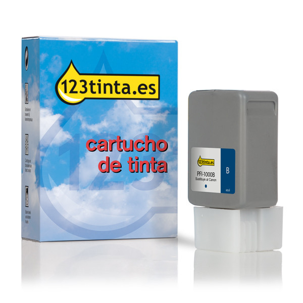 Canon PFI-1000B cartucho de tinta azul (marca 123tinta) 0555C001C 010145 - 1