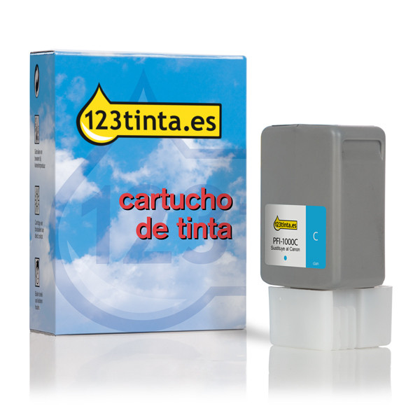 Canon PFI-1000C cartucho de tinta cian (marca 123tinta) 0547C001C 010129 - 1