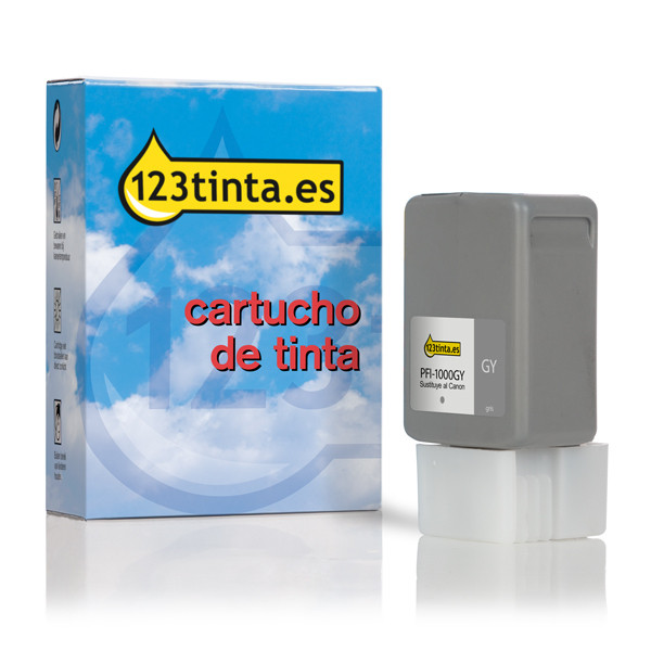 Canon PFI-1000GY cartucho de tinta gris (marca 123tinta) 0552C001C 010139 - 1