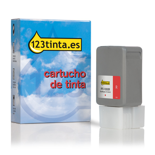 Canon PFI-1000R cartucho de tinta rojo (marca 123tinta) 0554C001C 010143 - 1