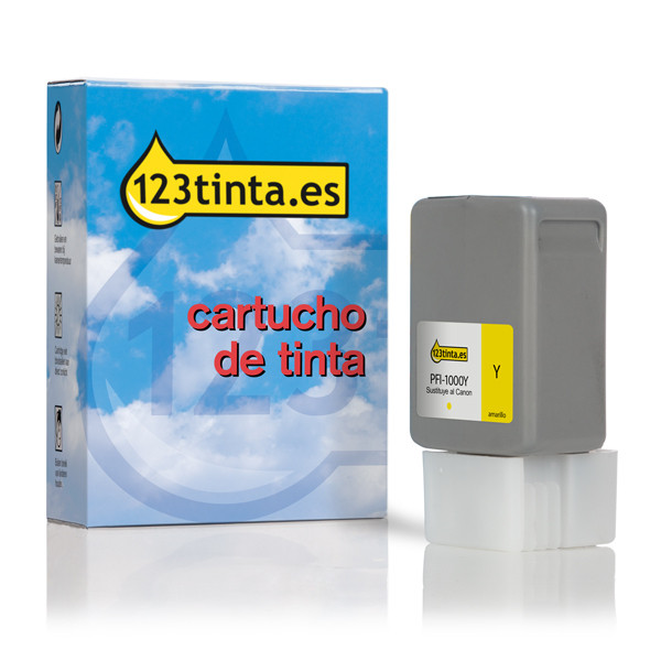 Canon PFI-1000Y cartucho de tinta amarillo (marca 123tinta) 0549C001C 010133 - 1