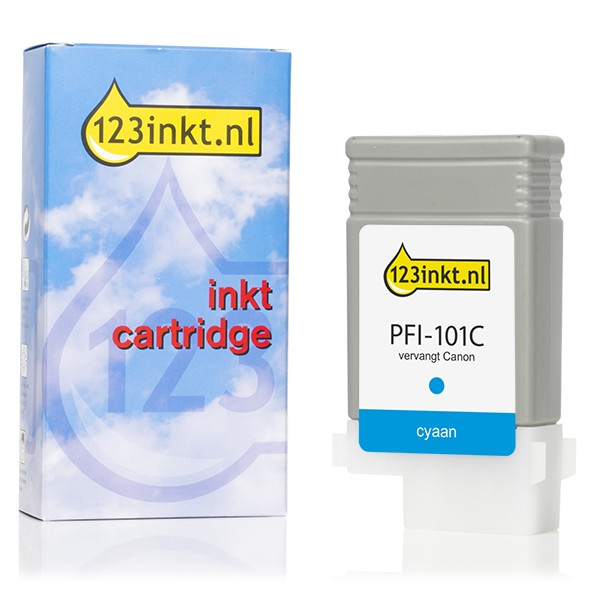 Canon PFI-101C cartucho de tinta cian (marca 123tinta) 0884B001C 018255 - 1