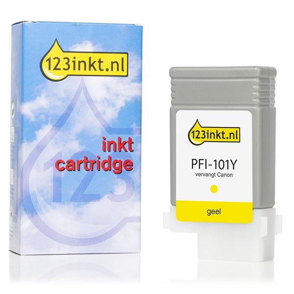 Canon PFI-101Y cartucho de tinta amarillo (marca 123tinta) 0886B001C 018259 - 1