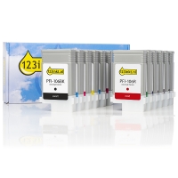 Canon PFI-106 cartuchos de tinta (marca 123tinta) | Pack 2 negros + 10 colores 132061