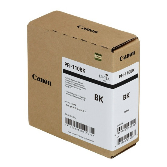 Canon PFI-110BK cartucho de tinta negro (original) 2364C001 010156 - 1