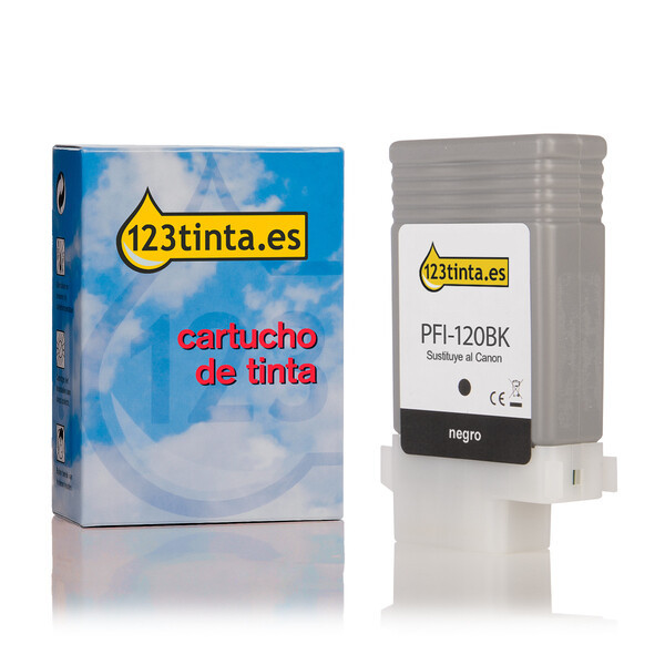 Canon PFI-120BK cartucho de tinta negro (marca 123tinta) 2885C001AAC 018427 - 1