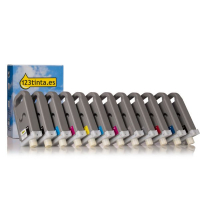 Canon PFI-1300 cartuchos de tinta (marca 123tinta) | Pack 2 negros + 10 colores