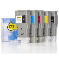 Canon PFI-207 cartuchos de tinta (marca 123tinta) | Pack 2 negros + 3 colores 132062