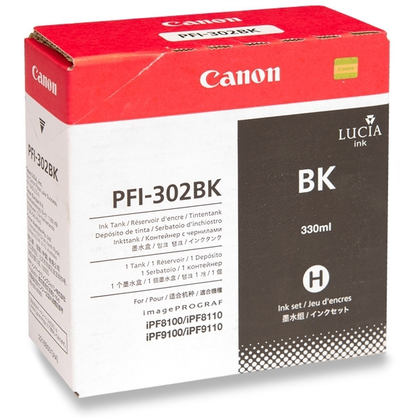 Canon PFI-302BK cartucho de tinta negro (original) 2216B001 018334 - 1