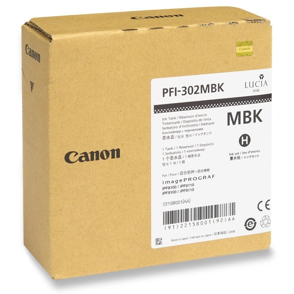 Canon PFI-302MBK cartucho de tinta negro mate (original) 2215B001 018332 - 1