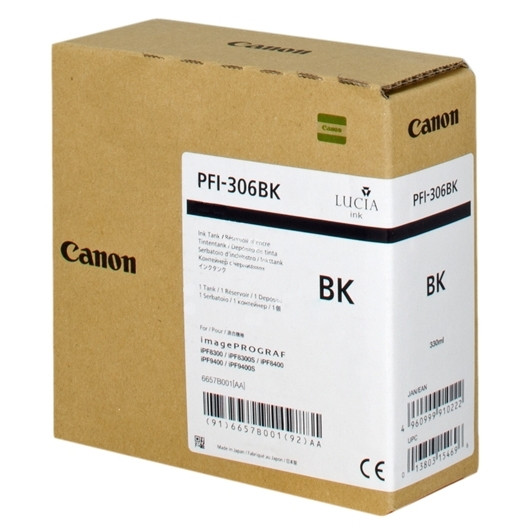 Canon PFI-306BK cartucho de tinta negro (original) 6657B001 018850 - 1