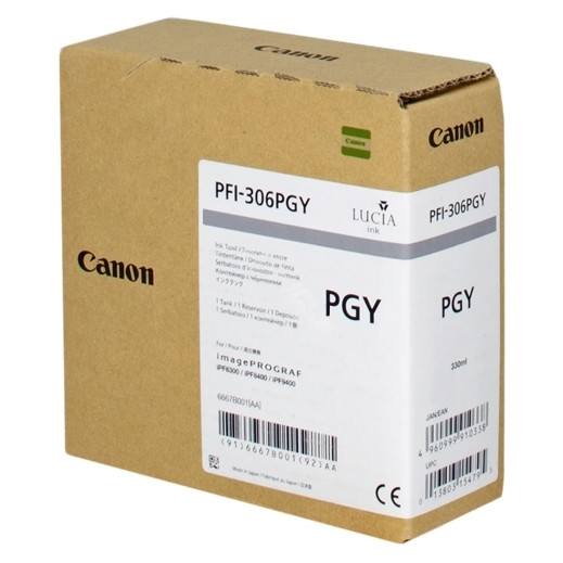 Canon PFI-306PGY cartucho de tinta foto gris (original) 6667B001 018866 - 1