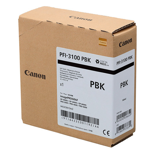 Canon PFI-3100PBK cartucho de tinta foto negro (original) 6422C001 010536 - 1