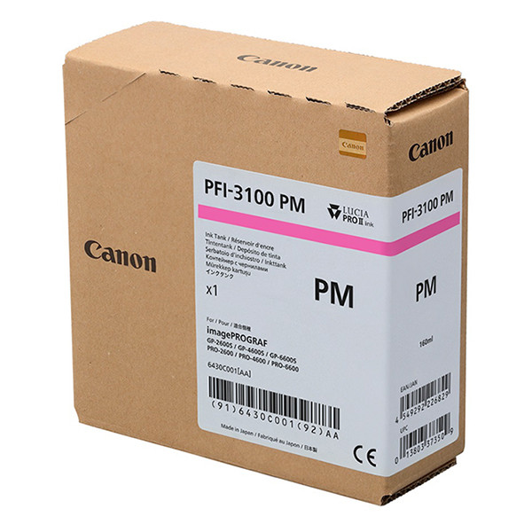 Canon PFI-3100PM cartucho de tinta magenta fotográfica (original)