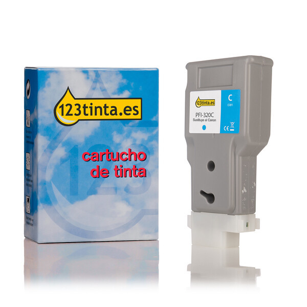 Canon PFI-320C XL cartucho de tinta cian (marca 123tinta) 2891C001AAC 018439 - 1