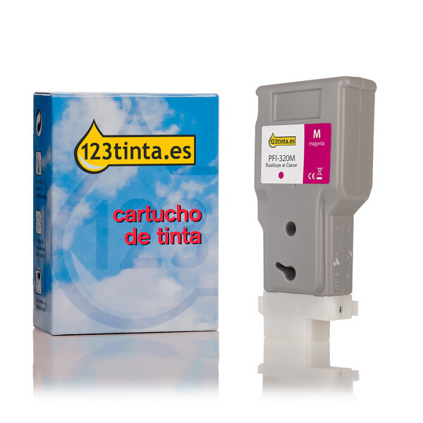 Canon PFI-320M cartucho de tinta magenta XL (marca 123tinta) 2892C001AAC 018441 - 1