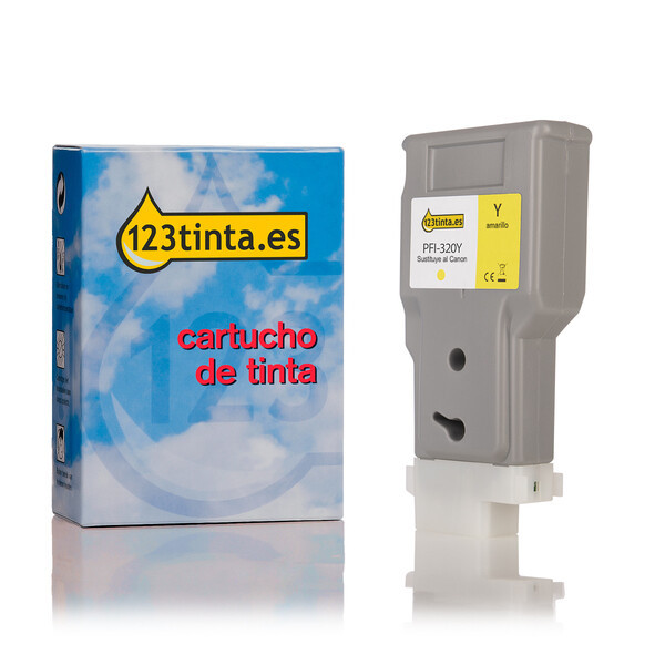 Canon PFI-320Y cartucho de tinta amarillo XL (marca 123tinta) 2893C001AAC 018443 - 1