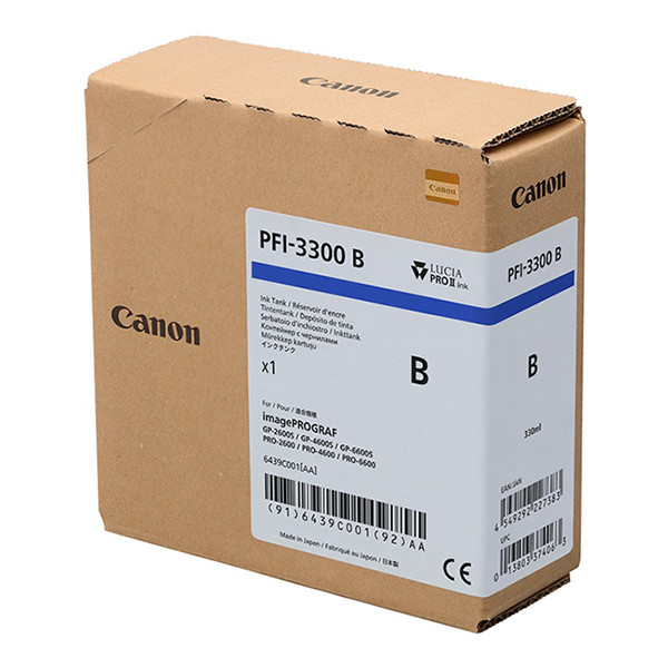 Canon PFI-3300B cartucho de tinta azul XL (original) 6439C001 010570 - 1