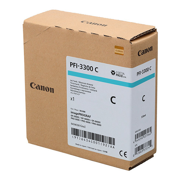 Canon PFI-3300C cartucho de tinta cian XL (original) 6434C001 010560 - 1