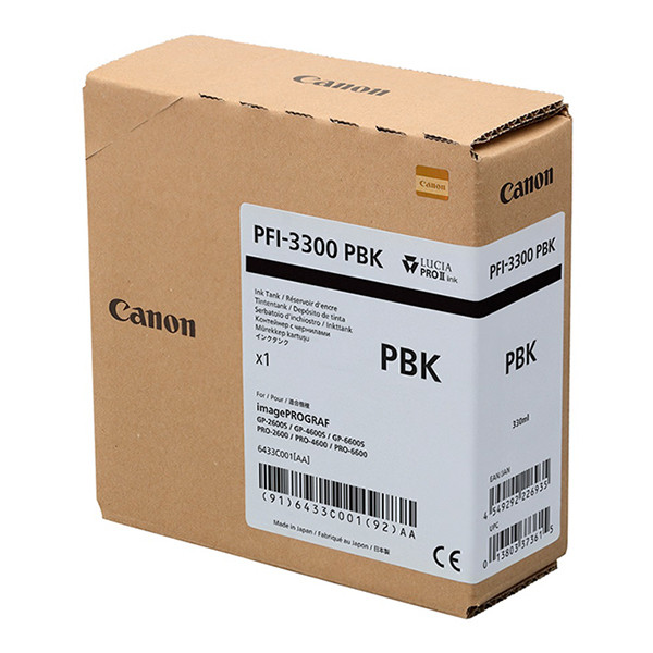 Canon PFI-3300PBK cartucho de tinta foto negro XL (original) 6433C001 010558 - 1