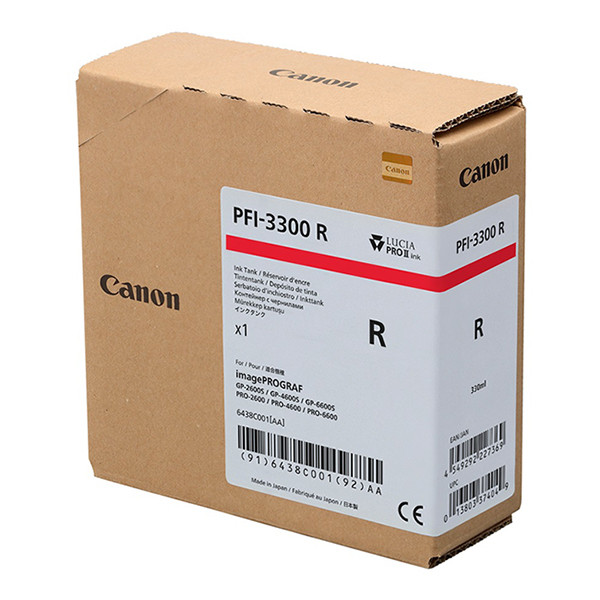 Canon PFI-3300R cartucho de tinta rojo XL (original) 6438C001 010568 - 1