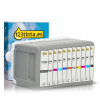 Canon PFI-3300 cartuchos de tinta (marca 123tinta) | Pack negro + 10 colores 130754