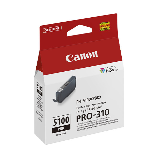 Canon PFI-5100PBK cartucho de tinta negro fotográfico (original) 6952C001 083780 - 1