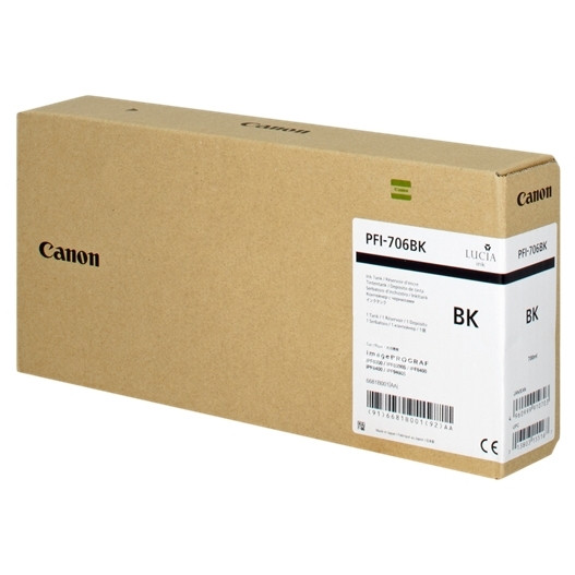 Canon PFI-706BK cartucho de tinta negro XL (original) 6681B001 018874 - 1