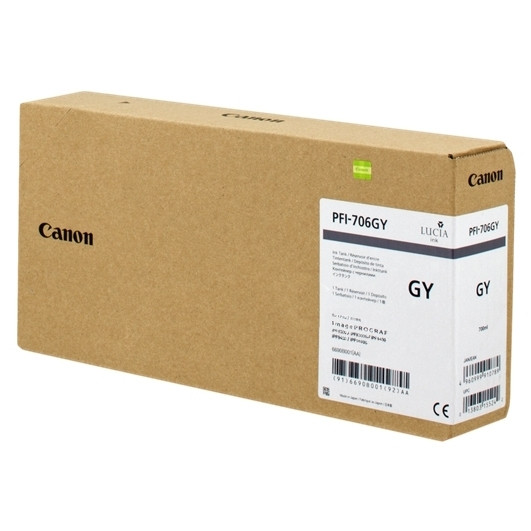 Canon PFI-706GY cartucho de tinta gris  XL (original) 6690B001 018888 - 1