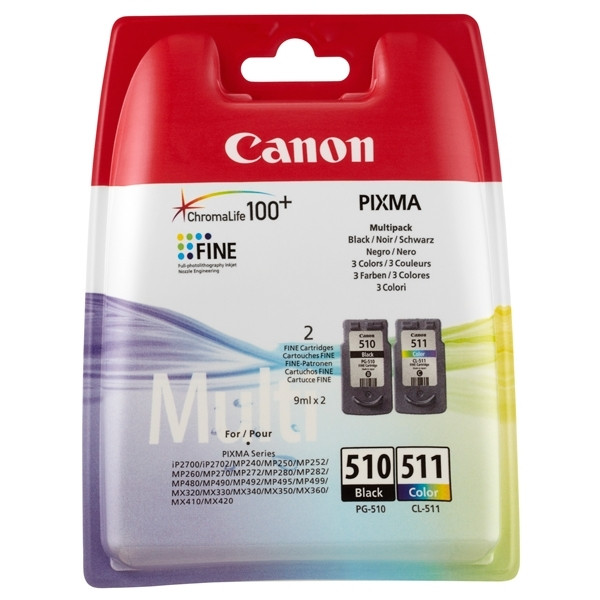 Canon PG-510/ CL-511 multipack negro y color (original) 2970B010 2970B011 018518 - 1