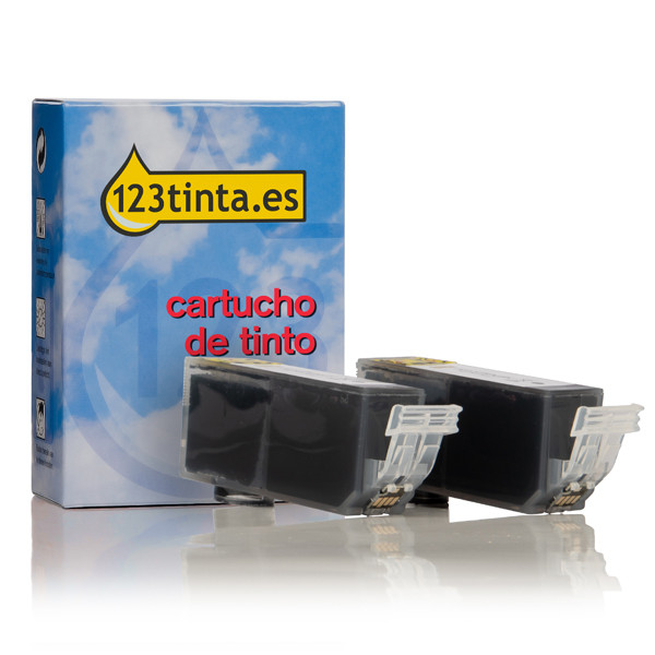 Canon PGI-525PGBK pack 2x cartucho de tinta negro (marca 123tinta) 4529B006C 132103 - 1