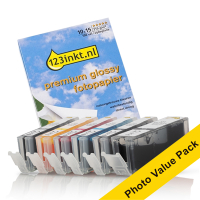 Canon PGI-530PGBK/CLI-531 cartuchos de tinta (marca 123tinta) | Pack 2 negros + 4 colores + 100 hojas de papel fotográfico