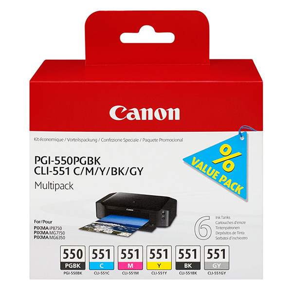Canon PGI-550PGBK / CLI-551 Pack ahorro (original)
