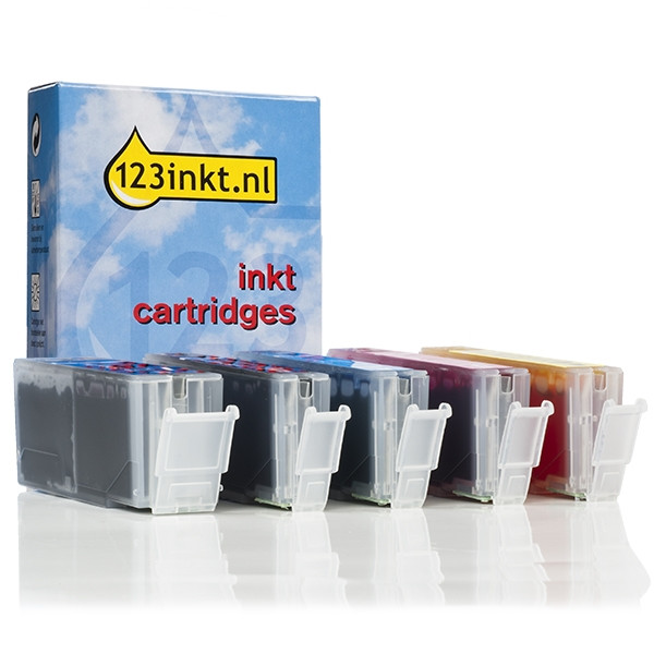Canon PGI-570PGBK/CLI-571 cartuchos de tinta (marca 123tinta) | Pack 2 negros + 3 colores 127139 - 1