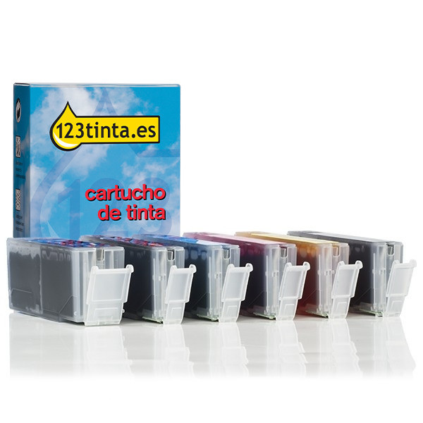 Canon PGI-580PGBK / CLI-581 Pack ahorro (2 negro + 4 colores) (marca 123tinta) 127152 - 1
