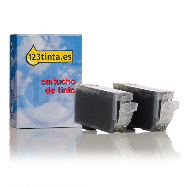 Canon PGI-5BK pack 2x cartucho negro con chip (marca 123tinta) 0628B030C 132154 - 1